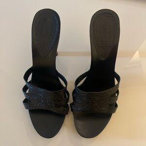 Fendi Black Wooden heels Sandals